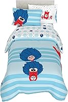 Vista 96 de Franco DreamWorks Gabby's Dollhouse Cakey, Mercat and Pandy - Juego de sábanas y edredón súper suaves para niños, 4 piezas, tamaño individual