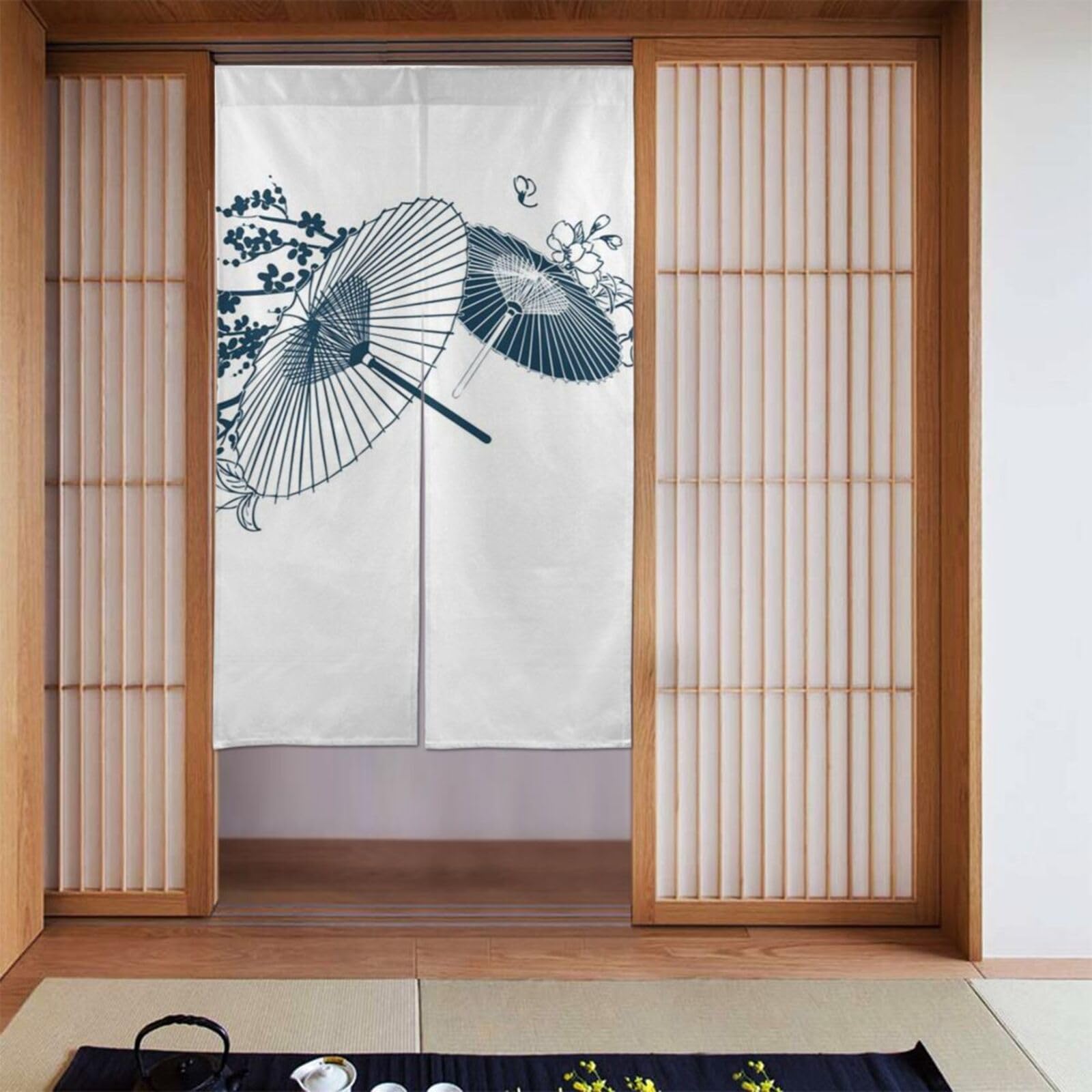 Amazon｜のれん 暖簾 遮光 和風 白_副本 部屋仕切り 目隠し 断熱