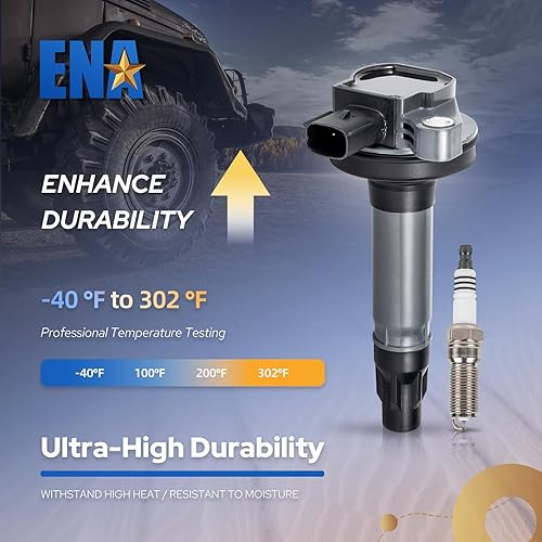 Miniatura 5 de ENA Juego de 6 bobinas de encendido, 6 bujías platino 3.5L 3.7L compatibles con Lincoln Ford Mustang Edge Explorer F150 Flex Taurus Transit MKS MKT