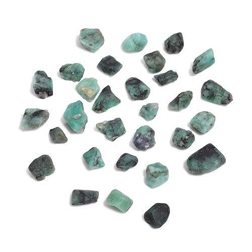 Vista 69 de 100 carats Raw Green Emerald Stone Lot, Rough Gemstone, Natural Crystals, Chakra Crystals, Healing Stones, Wholesale Pack, Jewelry Making Supply