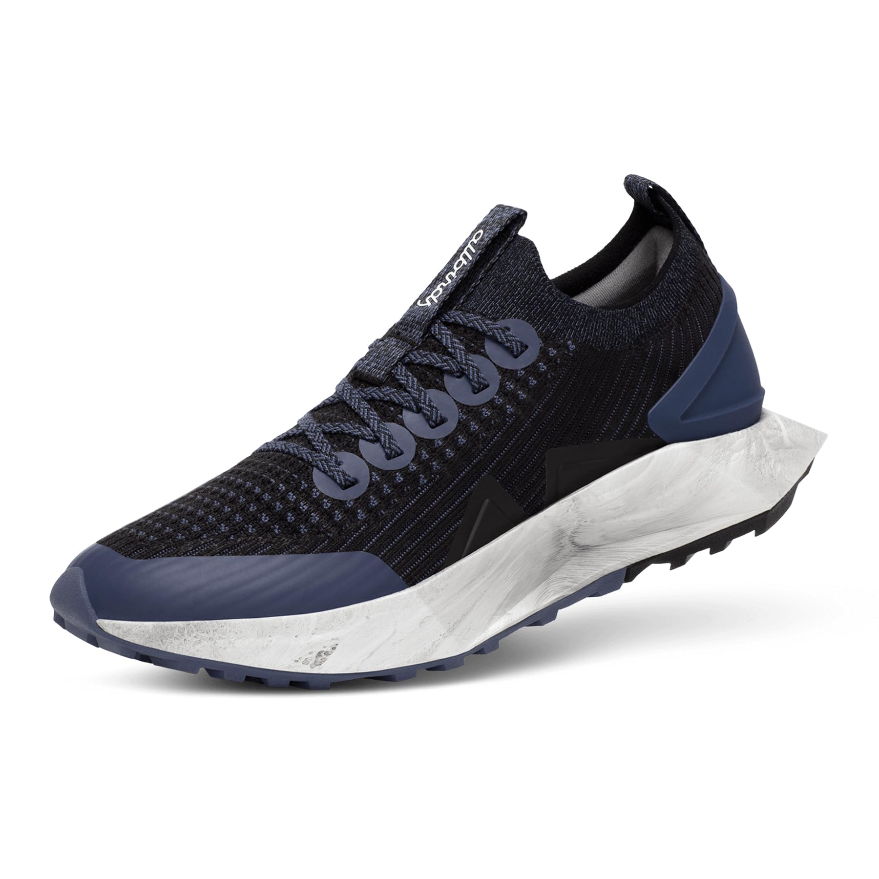Allbirds Men’s Tree Flyer 2 Active Supportive Running Shoe - Natural Black, Hazy Indigo (Swift Grey Sole) - 11.5 Medium