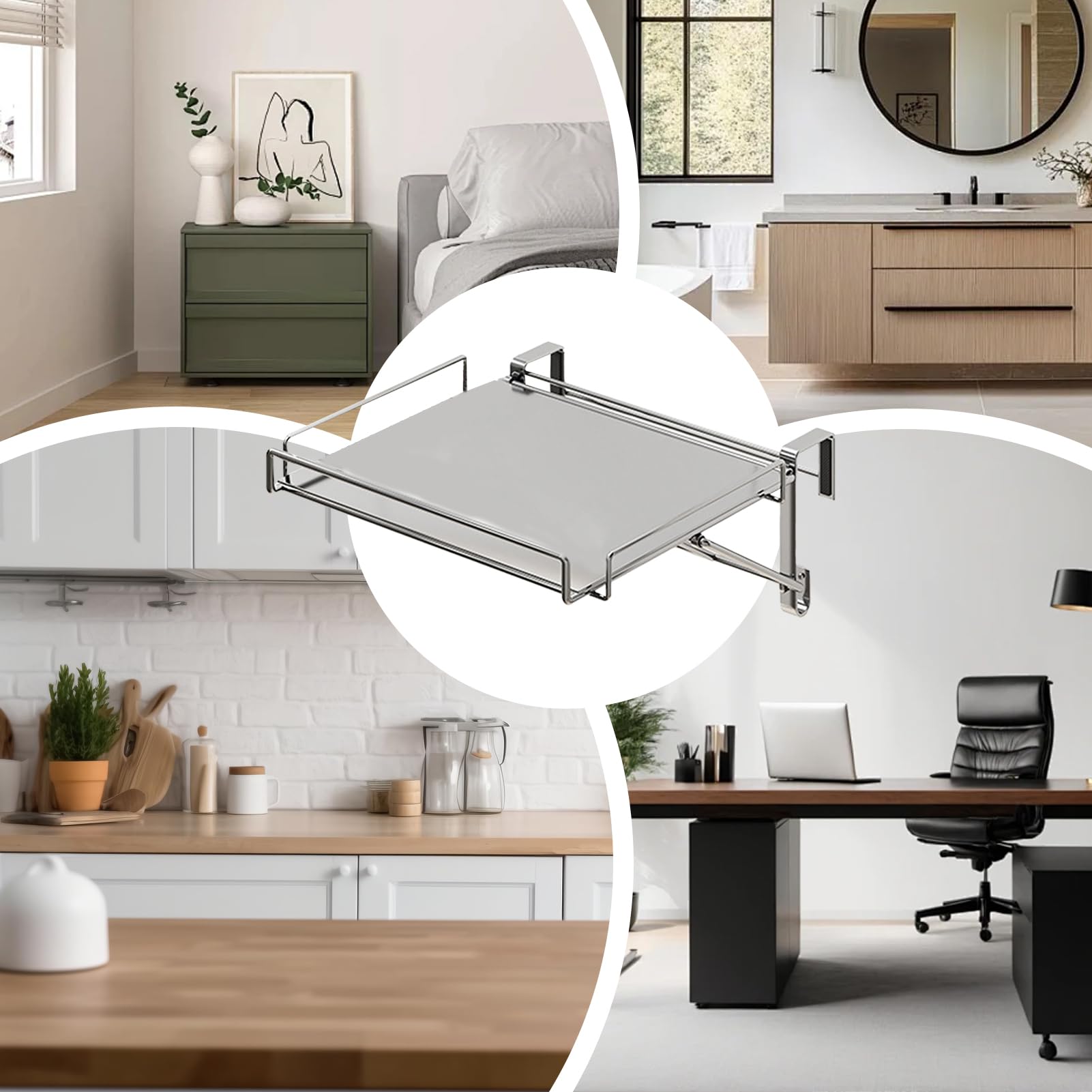 Organizador De Puerta De Armario Organizador Plegable de Puerta de Armario | Estante Perchero De Acero Inoxidable Para Cocina Baño Hogar Encimera Utensilios