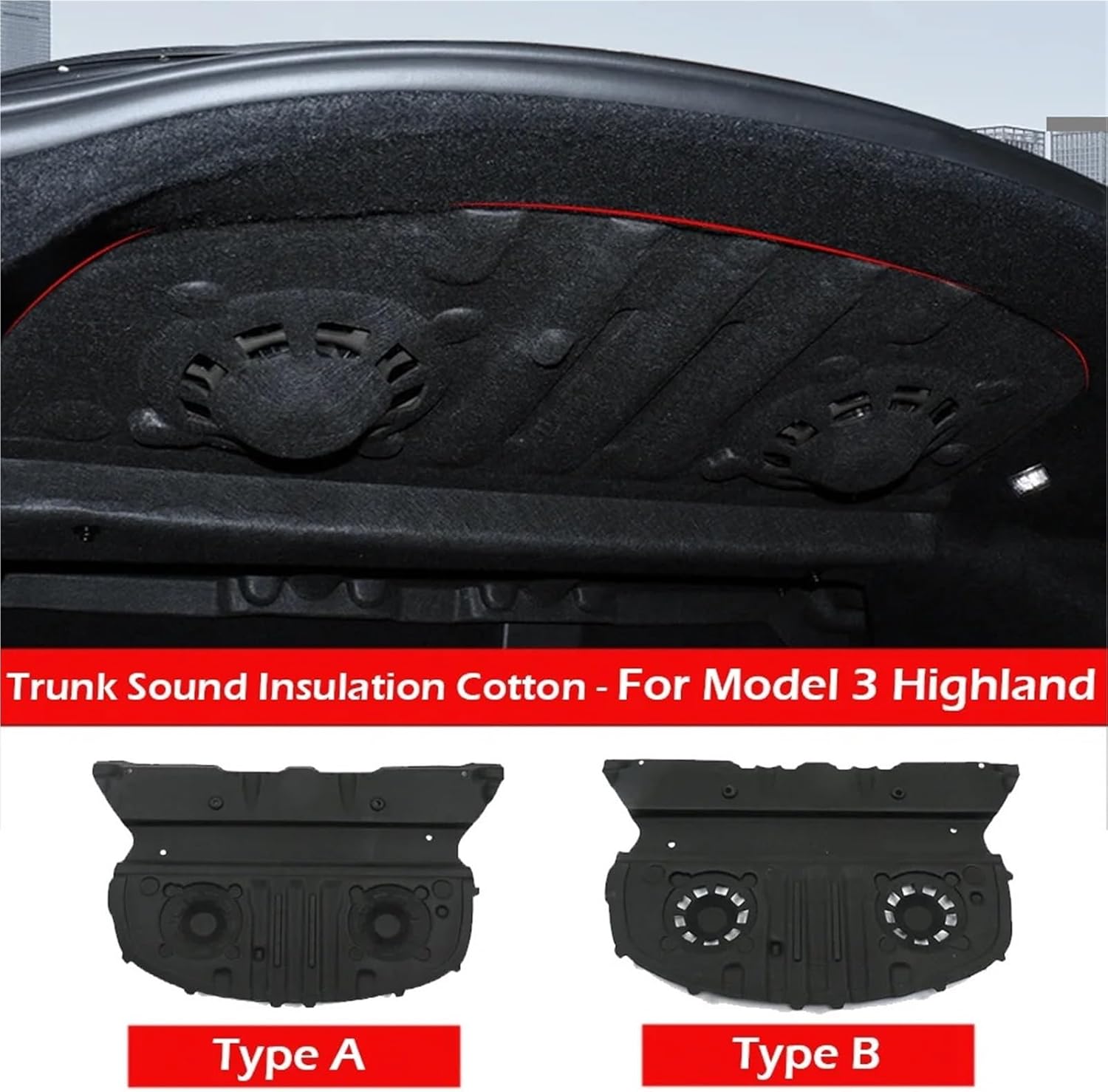 Noise Insulation Soundproofing Foam Trunk Sound Insulation And Noise Reduction Accessories Compatible For Tesla Model 3 Highland 2024(Standard Range)