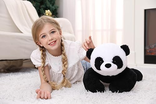 Miniatura 5 de 5 libras, 27 pulgadas de panda con peso, almohada de felpa gigante de panda con peso, regalo ideal para adultos y niños