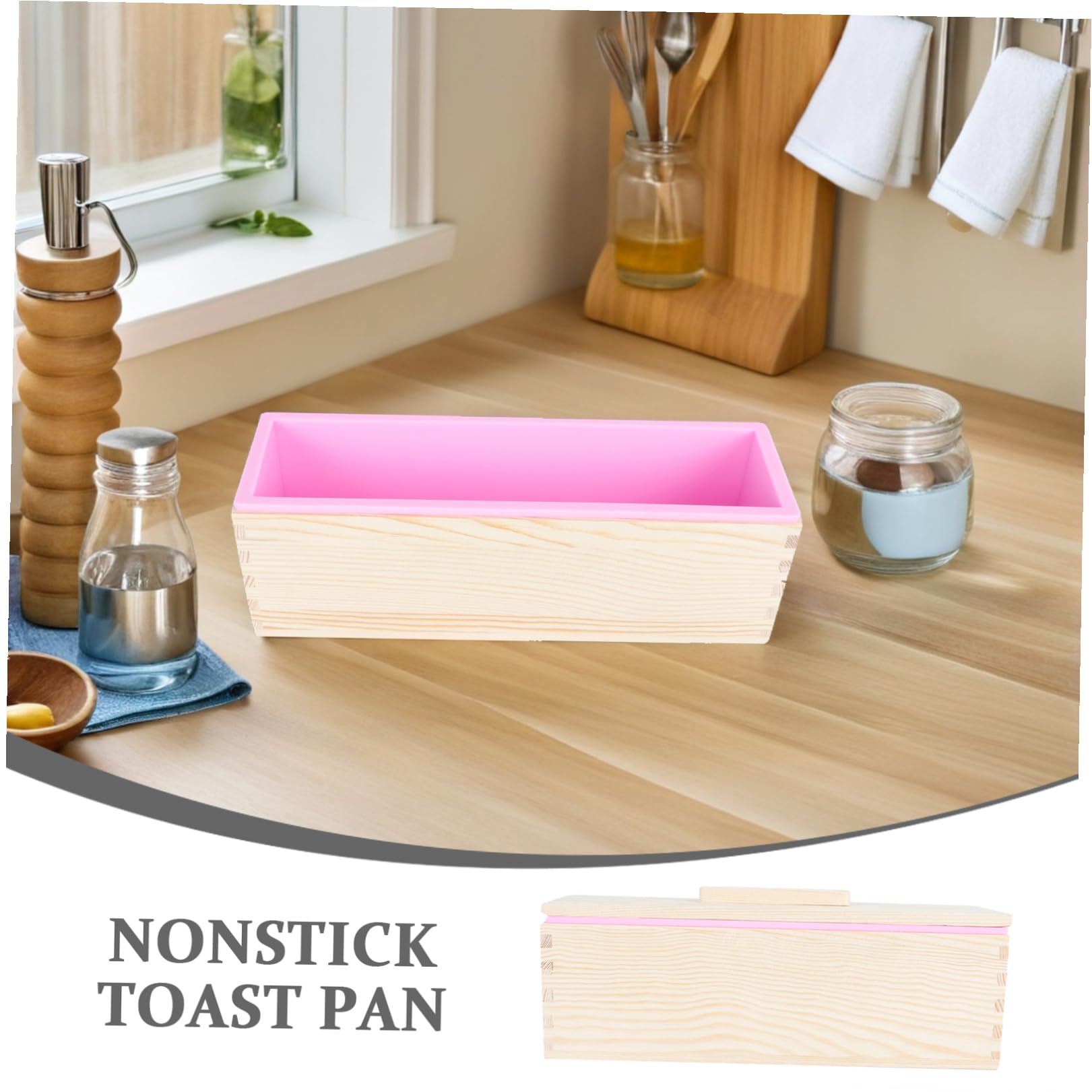 Cabilock Brotbackschale Holzbackform Quadratische Kastenform Brotbackformen Toast Backform Nicht -stiak -kuchenform