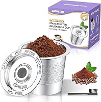 Vista 9 de CAPMESSO K-Cups reutilizables para Keurig 1.0: cápsulas de café recargables de acero inoxidable - Filtro de café de metal universal para cafetera