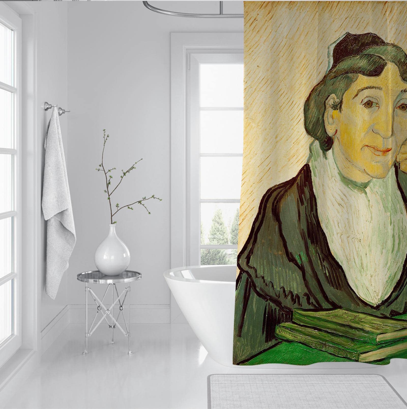 Rustikale Duschvorhänge für Badezimmer Jahrgang Elegante Bauernhaus-Duschvorhänge Sichtschutz Duschvorhang Set mit 12 Haken 180x210cm