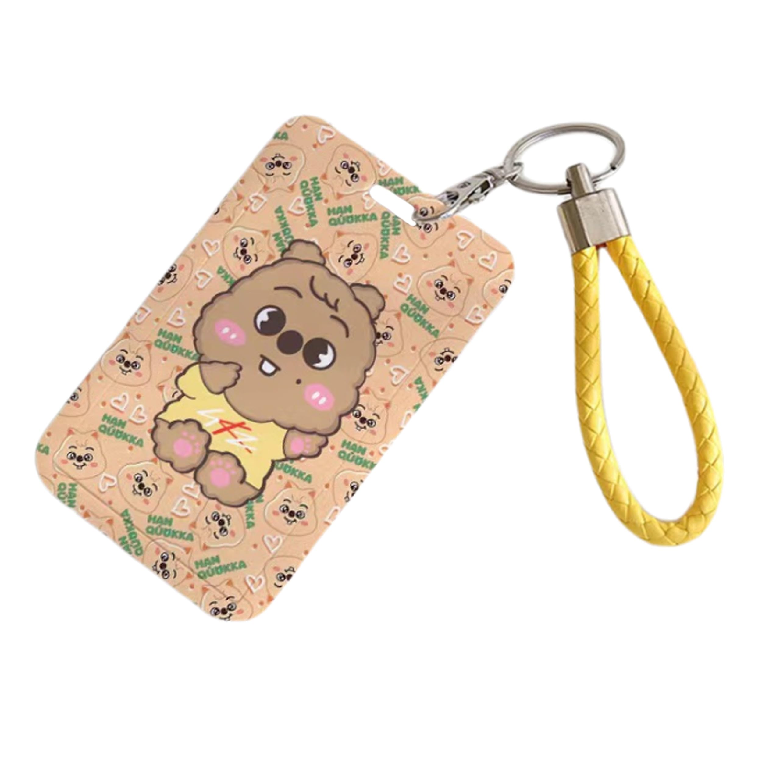 Satdflie Kpop Stray Kids Merch SKZOO Card Holder Set with Key Ring, Cartoon-Style ID Photo Card Holder Case for SKZ Fans Gifts, Color/7