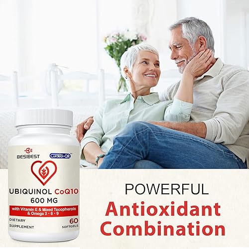 Miniatura 9 de Besibest CoQ10 600 mg 1 paquete con 1000 mg liposomal CoQ10 suplemento de ubiquinol 1 unidad