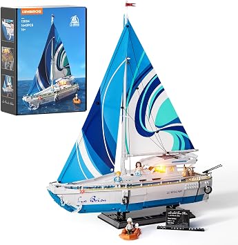 Lumibricks Sailboat La Brisa Lighting Building-Bricks Set - City Yacht 1640 Pcs Collection Display Set for Adults and Technic Lovers