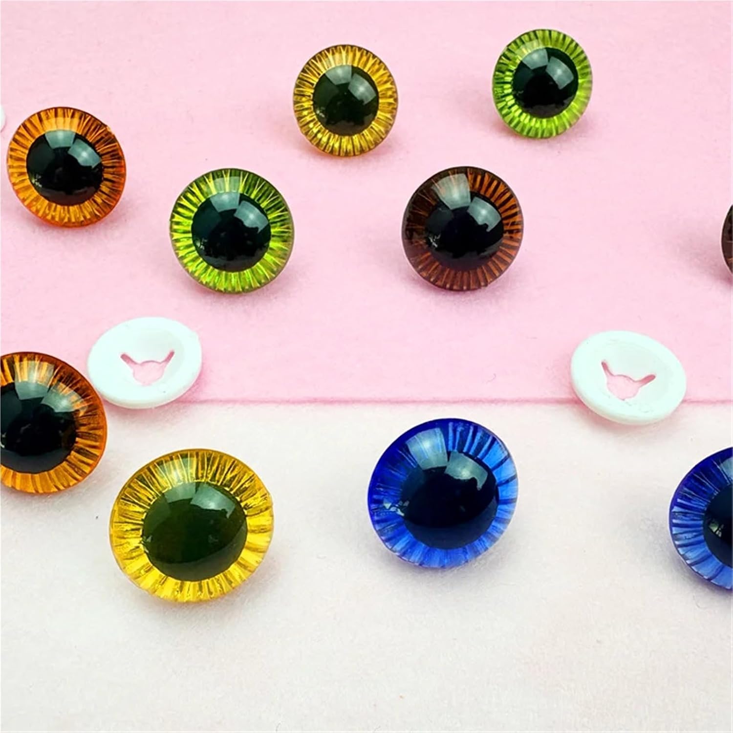 20 Pairs Flashing Safety Eyes for Crochet Plush with Gaskets