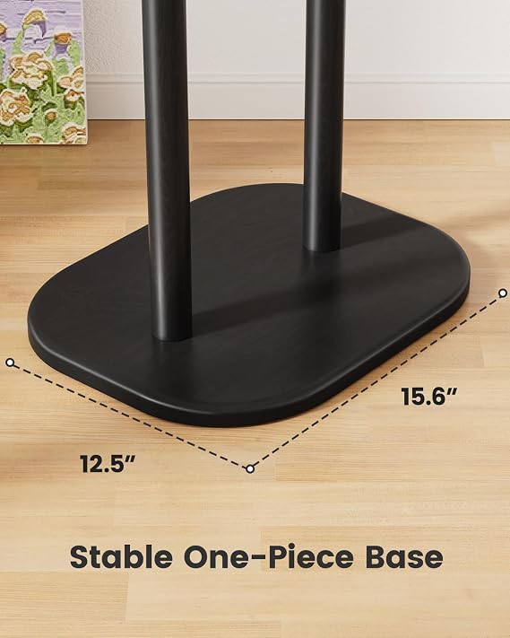 Pipishell Coat Rack, Freestanding Hall Tree with 8 Hooks & Storage Shelf, Solid Wood Base, 66.3 Tall Coat Rack Stand for Coats, Hats, Bag in Entryway, Bedroom, Living Room, Black, PIFCR11B