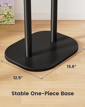 Pipishell Coat Rack, Freestanding Hall Tree with 8 Hooks & Storage Shelf, Solid Wood Base, 66.3 Tall Coat Rack Stand for Coats, Hats, Bag in Entryway, Bedroom, Living Room, Black, PIFCR11B