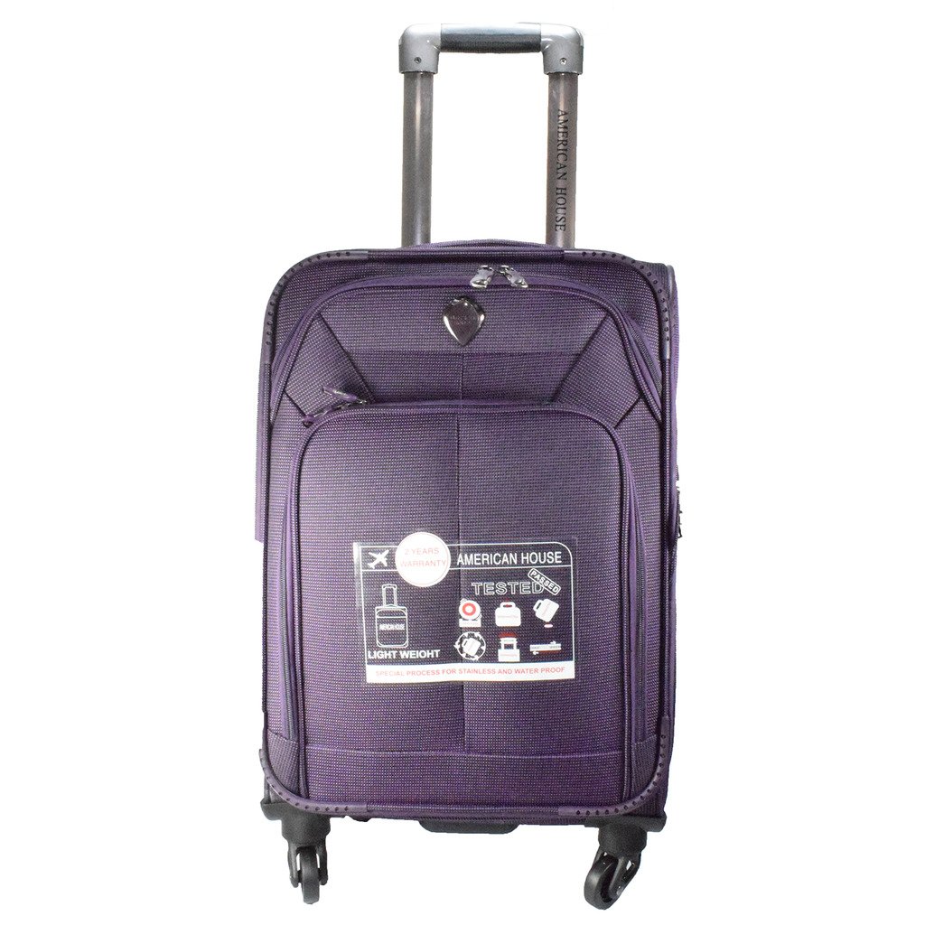 American House Nylon 28 Inch 4 Wheel Trolley Bag (Purple)