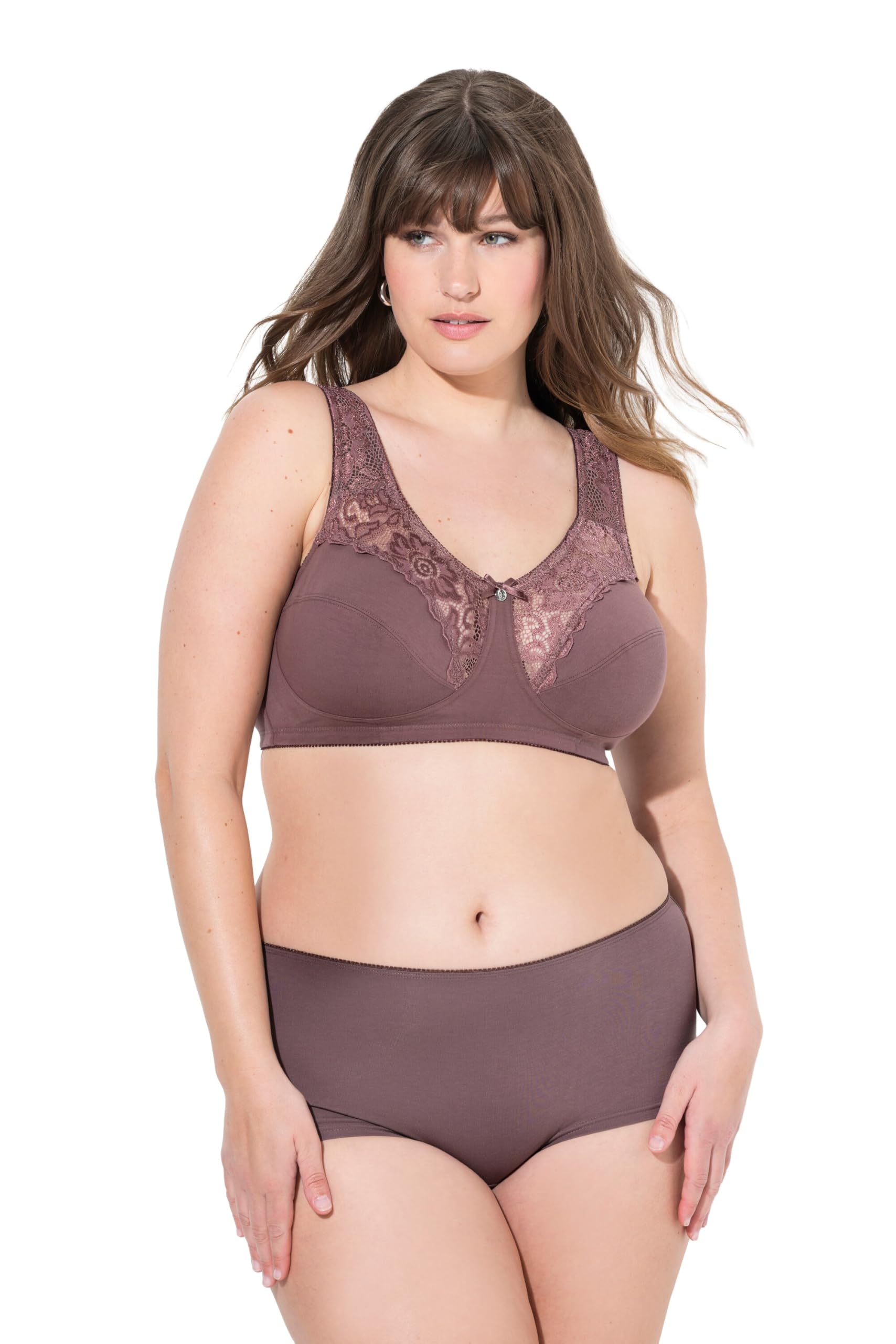 Ulla Popken Damen große Größen Übergrößen Plus Size Entlastungs-BH, Spitze, ohne Bügel 800619