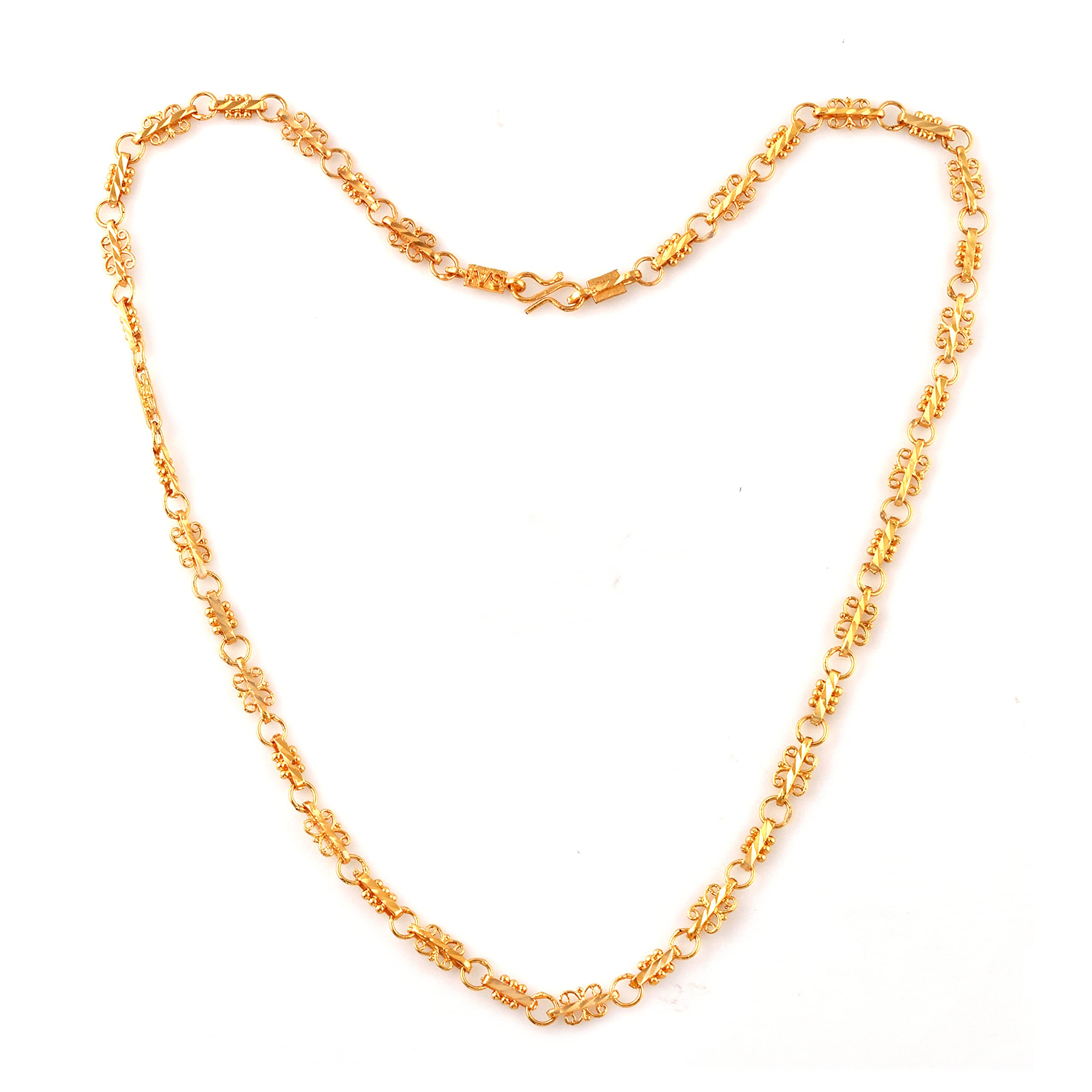 Mystigo Womens Gold Plated Necklace Chain | 20" Fine Italian Chain For Women | Golden Chain For Girls | 22K Gold Jewellery Neck Chain For Men (Designer Chain 06) (B0BMQV1BP4) Amazon Price History, Amazon Price Tracker