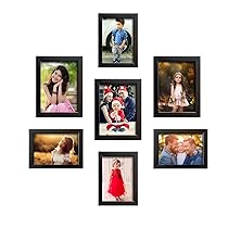 Amazon Brand – Solimo Set of 7 Photo Frames (4″x6″-4pcs & 5″x7″-3pcs), Brown