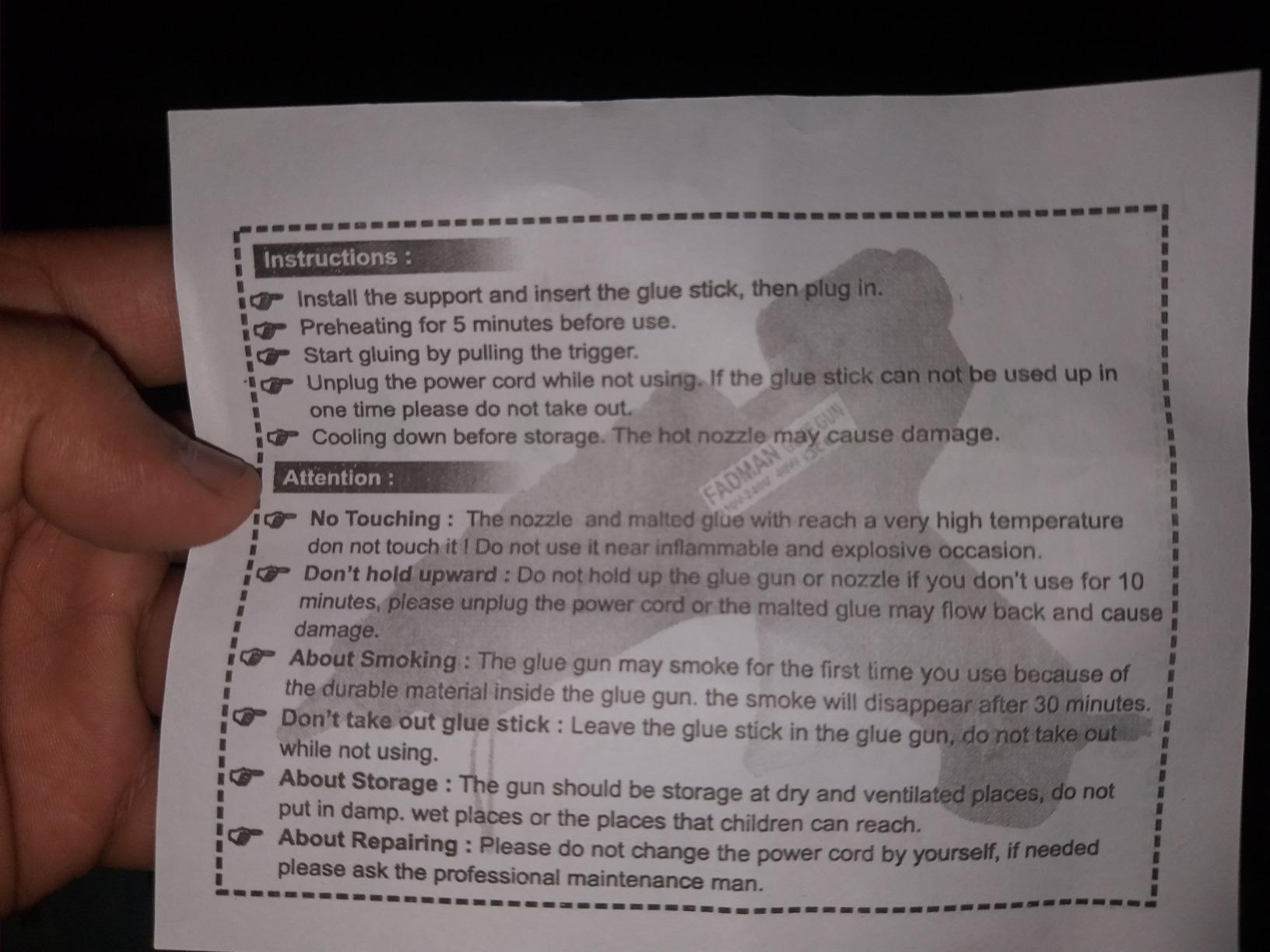 FADMAN BLACK 40 WATT HOT MELT GLUE GUN (15 HOT GLUE STICKS BLACK RED