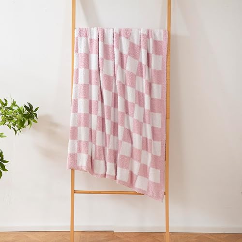 Miniatura 6 de YIRUIO Mantas de tablero de ajedrez a cuadros, tamaño Queen, tamaño King, grandes, esponjosas, mullidas, cálidas, cómodas, reversibles, súper suaves