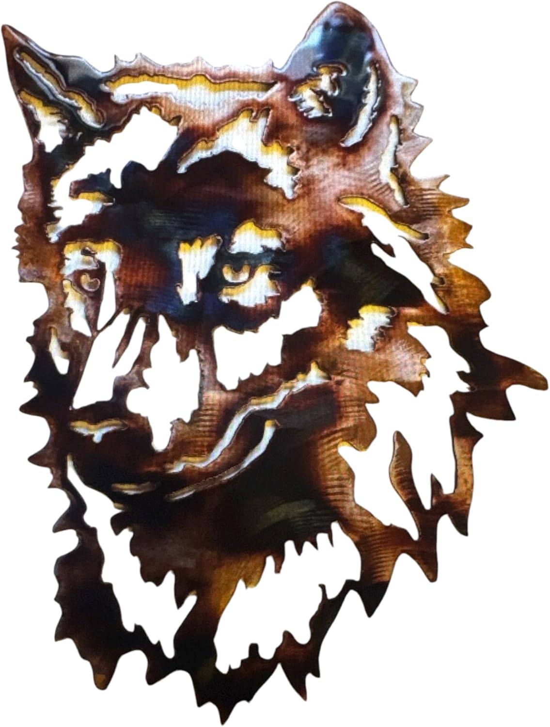Wolf Face - Metal Wall Art - Copper 10" x 15"