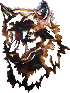 Wolf Face - Metal Wall Art - Copper 10" x 15"