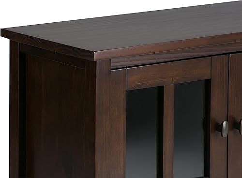 Miniatura 8 de Simpli Home - Mueble bajo Warm Shaker para almacenamiento, Pino, Marrón (Tobacco Brown)