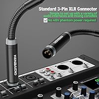 Vista 6 de Micrófono DJ de 17 pulgadas flexible de cuello de cisne, micrófono profesional XLR con cable dinámico Bob Barker para videoconferencia, podio