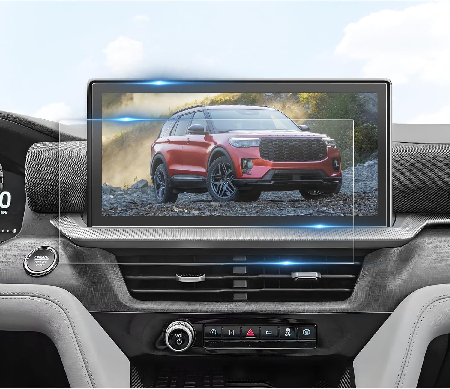 BIBIBO 2Pcs for 2025 Ford Explorer Screen Protector 2025 Ford Explorer (Active/T-Line/ST/latinum) 13.2″ Nano Protective Film[Anti Glare& Scratch Ultra-Clear] 2025 Ford Explorer Accessories Explorer 2025