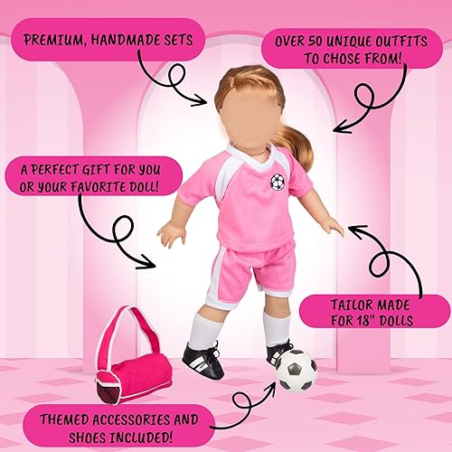Miniatura 4 de Conjunto de falda de caniche de 5 piezas con felpa de panda, ropa y accesorios de muñeca de 18 pulgadas compatibles con muñecas American Girl, el