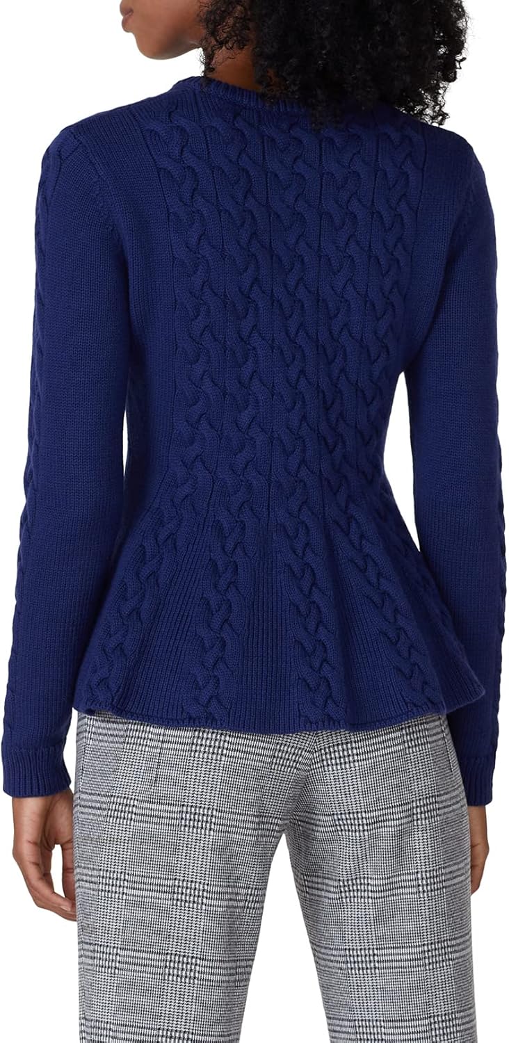 Rent The Runway Pre-Loved Blue Peplum Sweater - Image 4