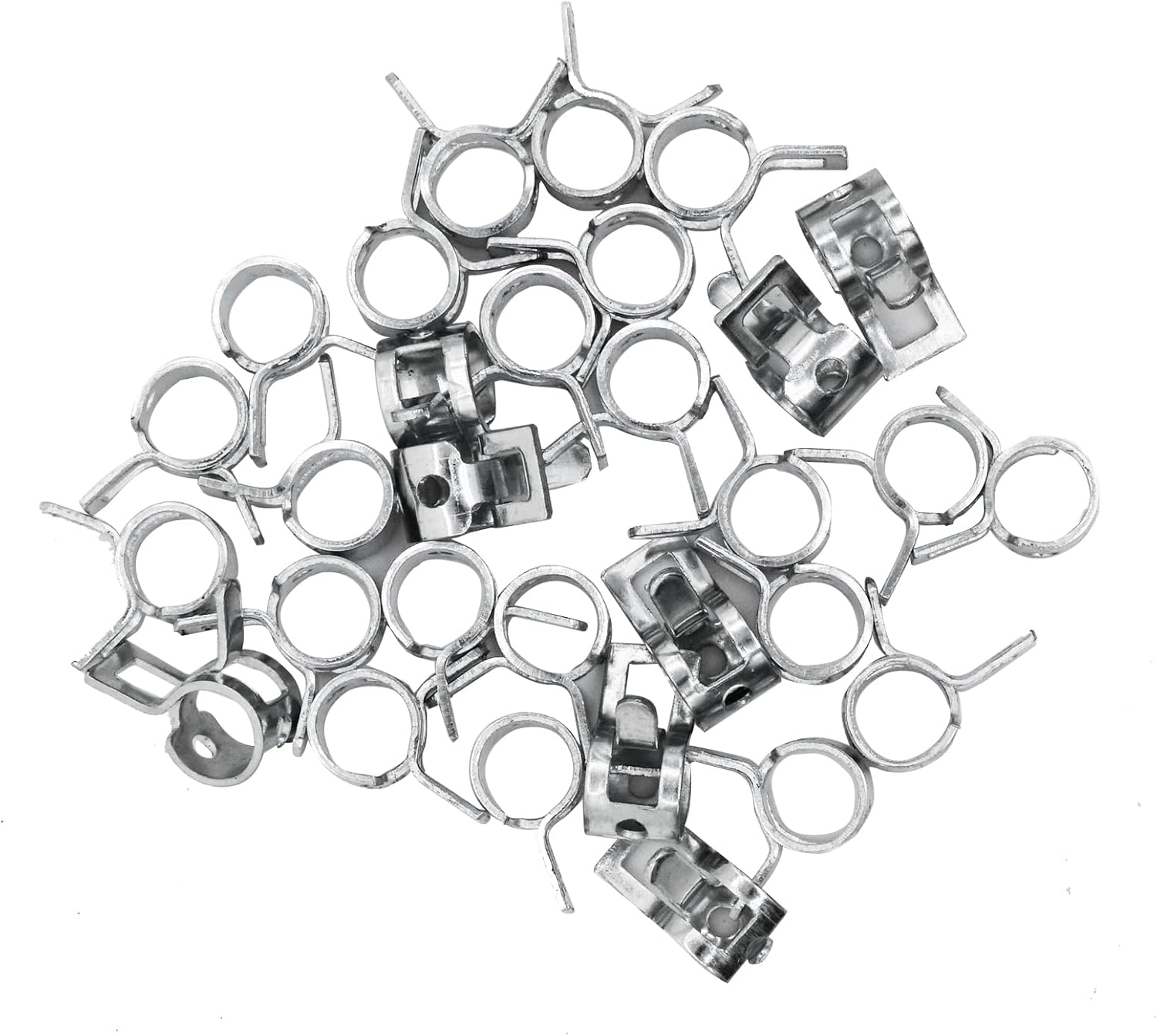 Begino 50pcs 6mm Spring Band Type Clamps, Zinc Plated Fuel Hose Clamp