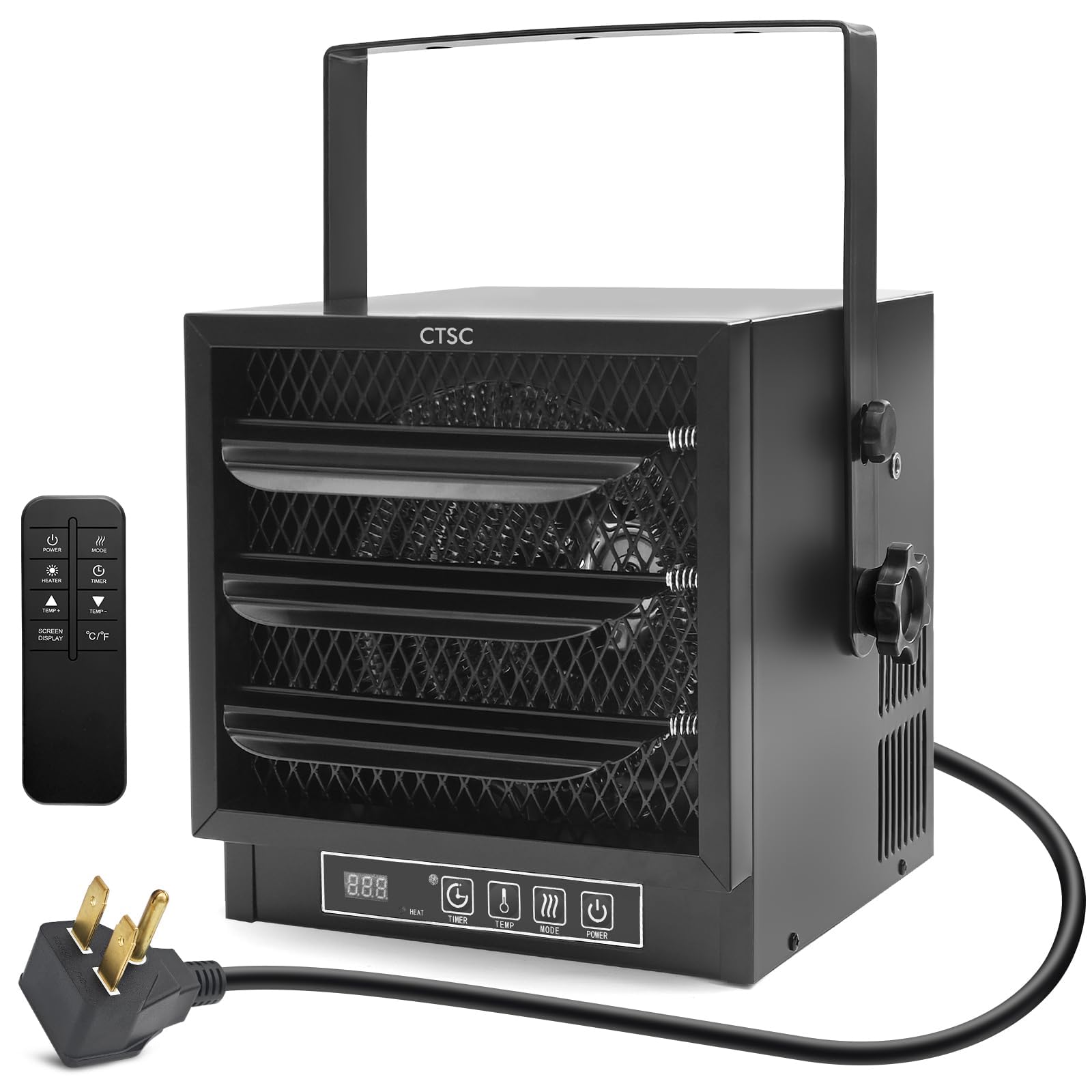 Photo 1 of ****CHECKED 7/11 - AS IS/NO RETURNS - SALE FINAL - FOR PARTS ONLY****CTSC 4800W Garage Heater Electric, Garage Heaters with 240V/30Amps Plug(NOT Suitable for Standard Household 110V Plug), Fan-Forced Electric garage heater with Remote and Timer, ETL List