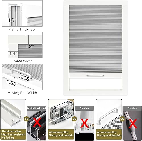 Miniatura 4 de Persianas de tragaluz con bloqueo de luz para techo, persianas celulares sin cordones, aislamiento térmico, persianas de panal para techo, ventanas