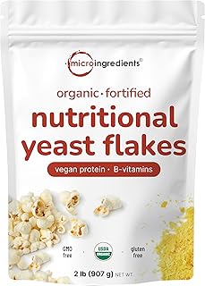 Micro Ingredients Organic Fortified Nutritional Yeast Flakes, 2lb (32oz)...
