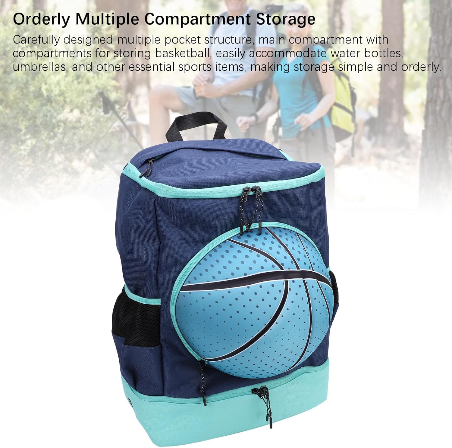 Basketball Backpack with Shoe Compartment Made of Oxford Cloth Breathable Sports Bag Ideal for Outdoor Volleyball Football Soccer and More