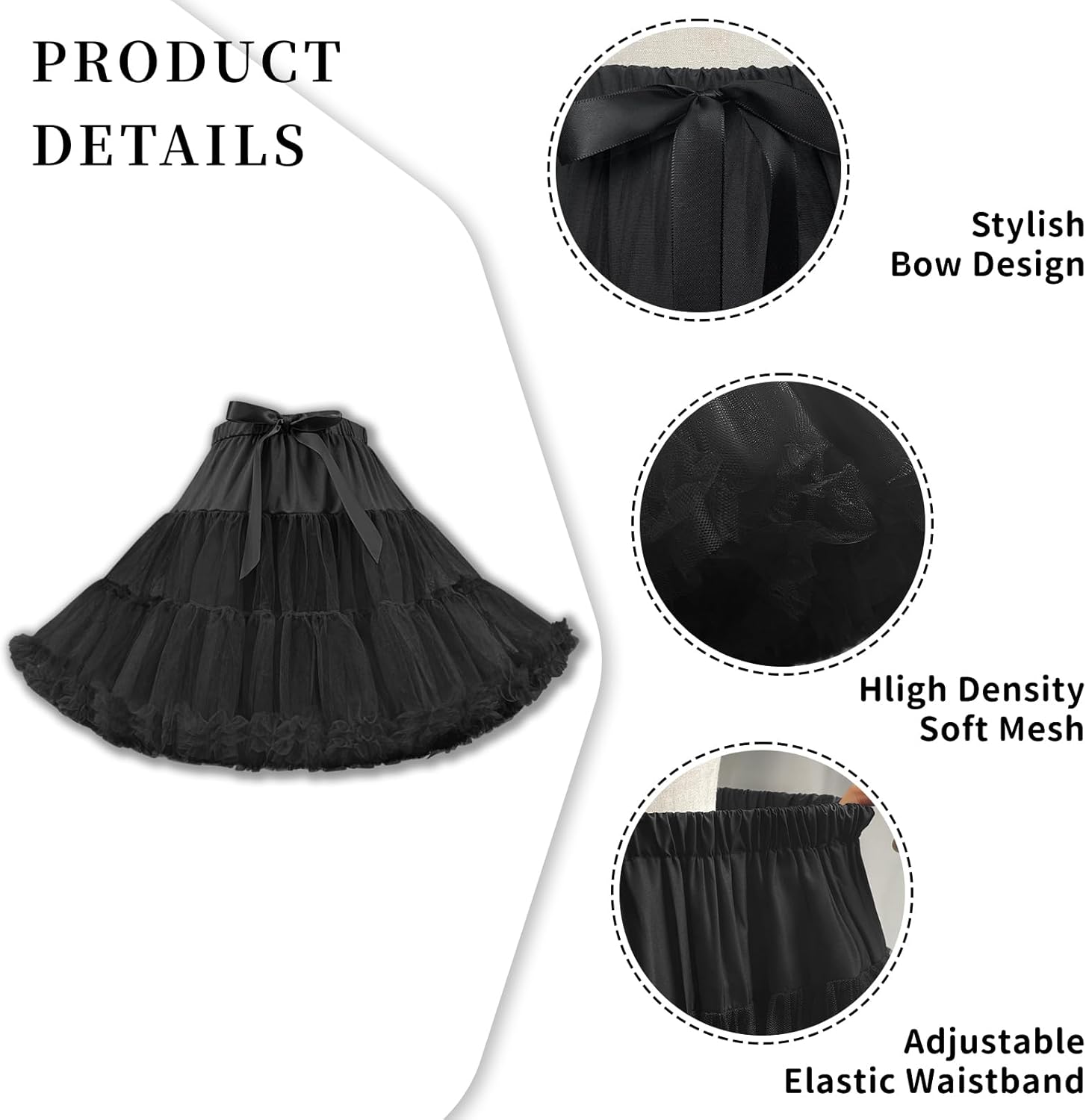 Women's Tutu Elastic Waist Petticoat Tulle Puffy Skirt Princess Ballet Dance Pettiskirts Dress Party Underskirt - Image 3