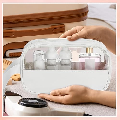 Miniatura 7 de Buryeah Neceser de 12 piezas para mujeres y hombres, translúcido, pequeño, bolsa de maquillaje de viaje, portátil, impermeable, juego para