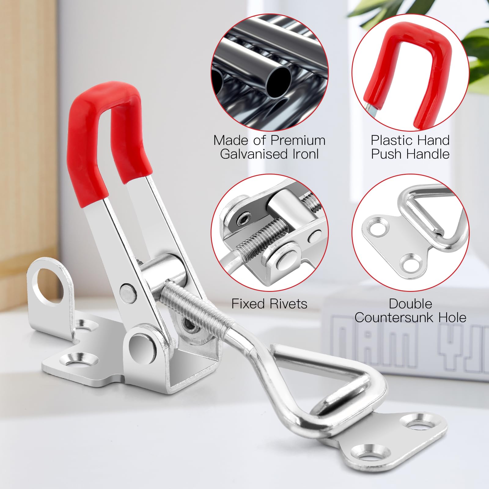 4 Loquets à Bascule En Acier Inoxydable DOITOOL - Serrage Vertical Réglable Pour Portes, Armoires, Boîtes