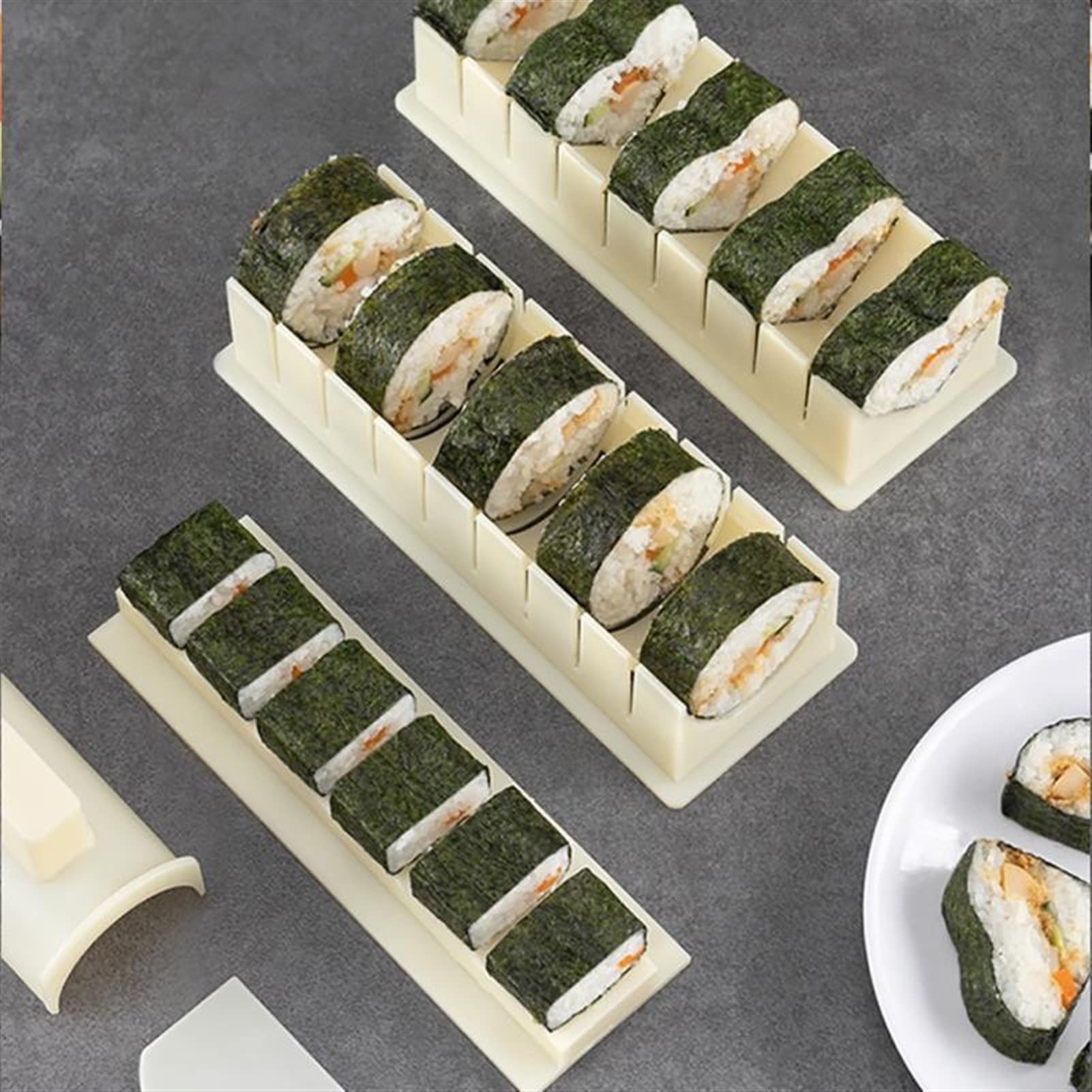 Kit para hacer sushi,molde para sushi, 10 Unids/set Kit De Equipo for Hacer Sushi De Bricolaje Rodillo De Bola De Arroz Hacer Rollos De Pastel Herramientas De Moldes Multifuncionales Gagdets De Cocina