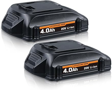 2Packs 4.0Ah WA3520 Li-ion Replacement for Worx Battery 20V Max Lithium Battery Compatible with Worx 20V Battery WA3578 WA3575 WA3525 WG151s WG155s WG251s WG255s WG540s WG545s