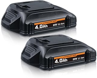 2Packs 4.0Ah WA3520 Li-ion Replacement for Worx Battery 20V Max Lithium Battery Compatible with Worx 20V Battery WA3578 WA3575 WA3525 WG151s WG155s WG251s WG255s WG540s WG545s