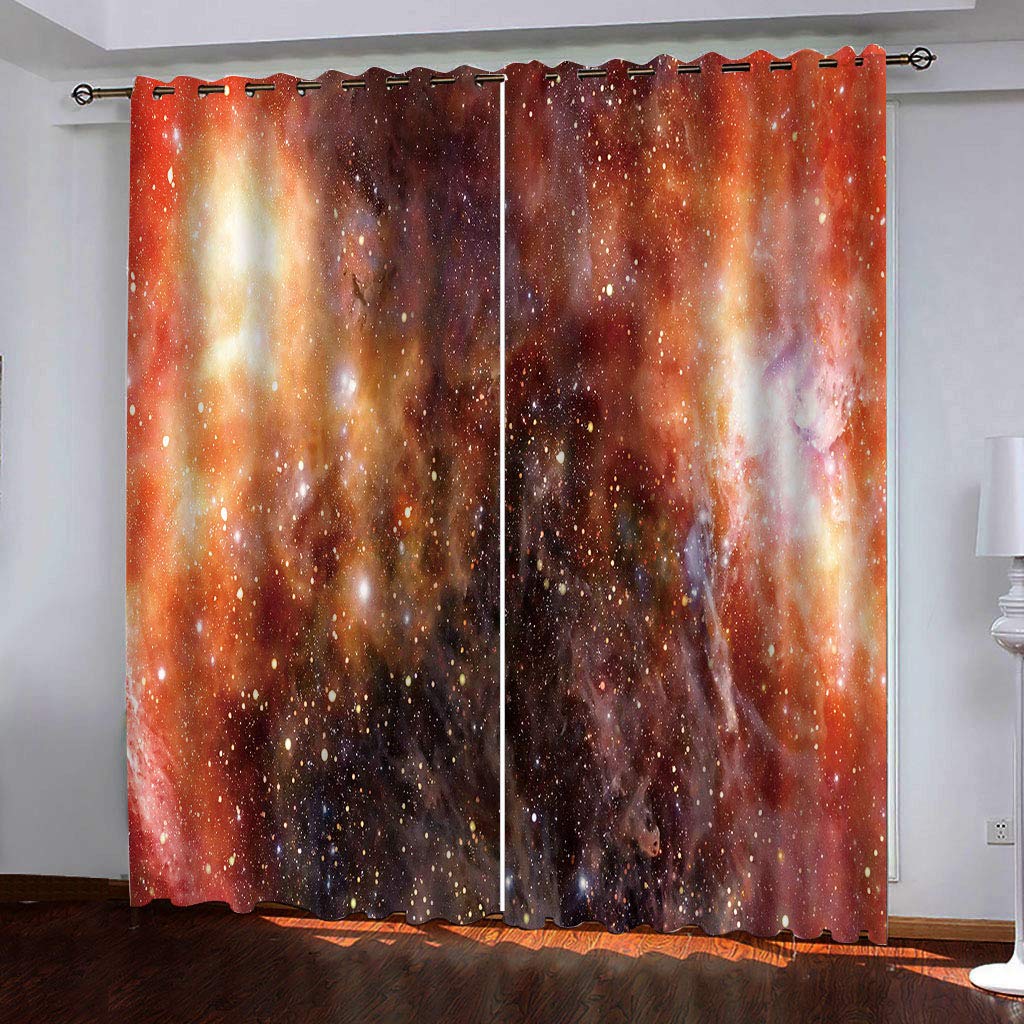 Rideau isolation thermique et anti-froid opaque 2x 140x240cm Nuit Étoilée