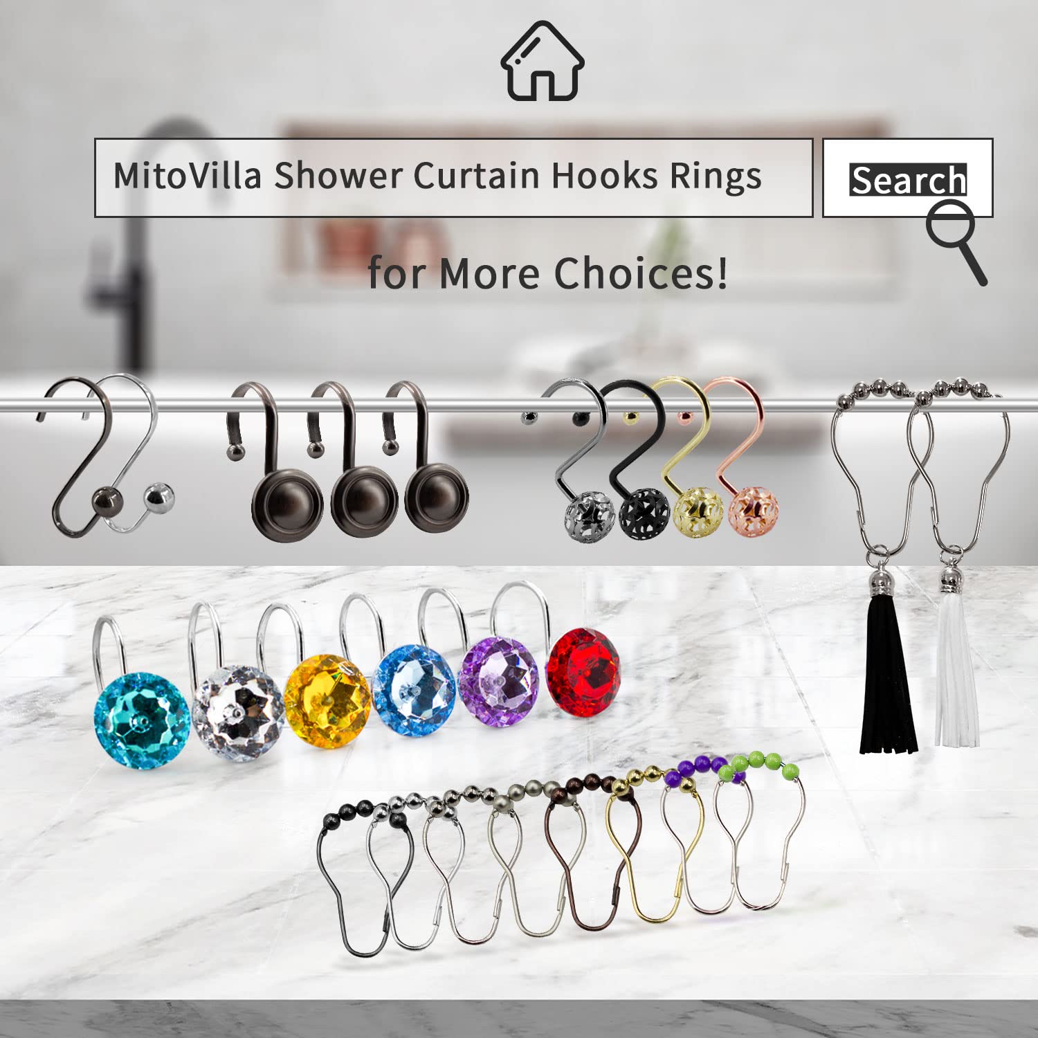Gold Shower Hooks - Elegant Bathroom Accessories -7