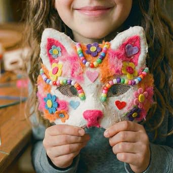 MAELSTROM 30Pcs Cat Mask Base With Strap - Blank to Paint, Therian Halloween Animal Mask for Party Costume