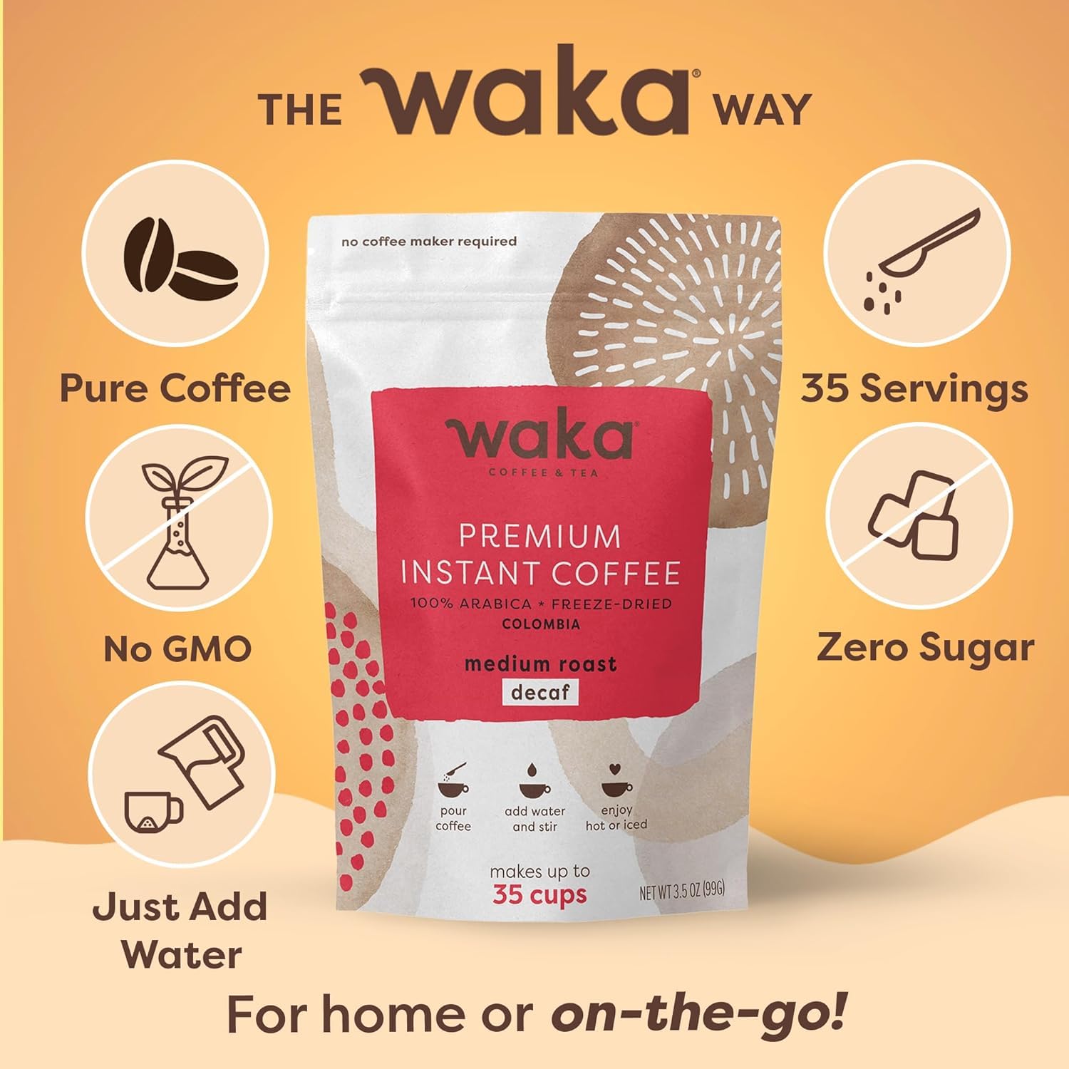 Amazon.com : Waka Instant Coffee, Decaffeinated Medium Roast - 100