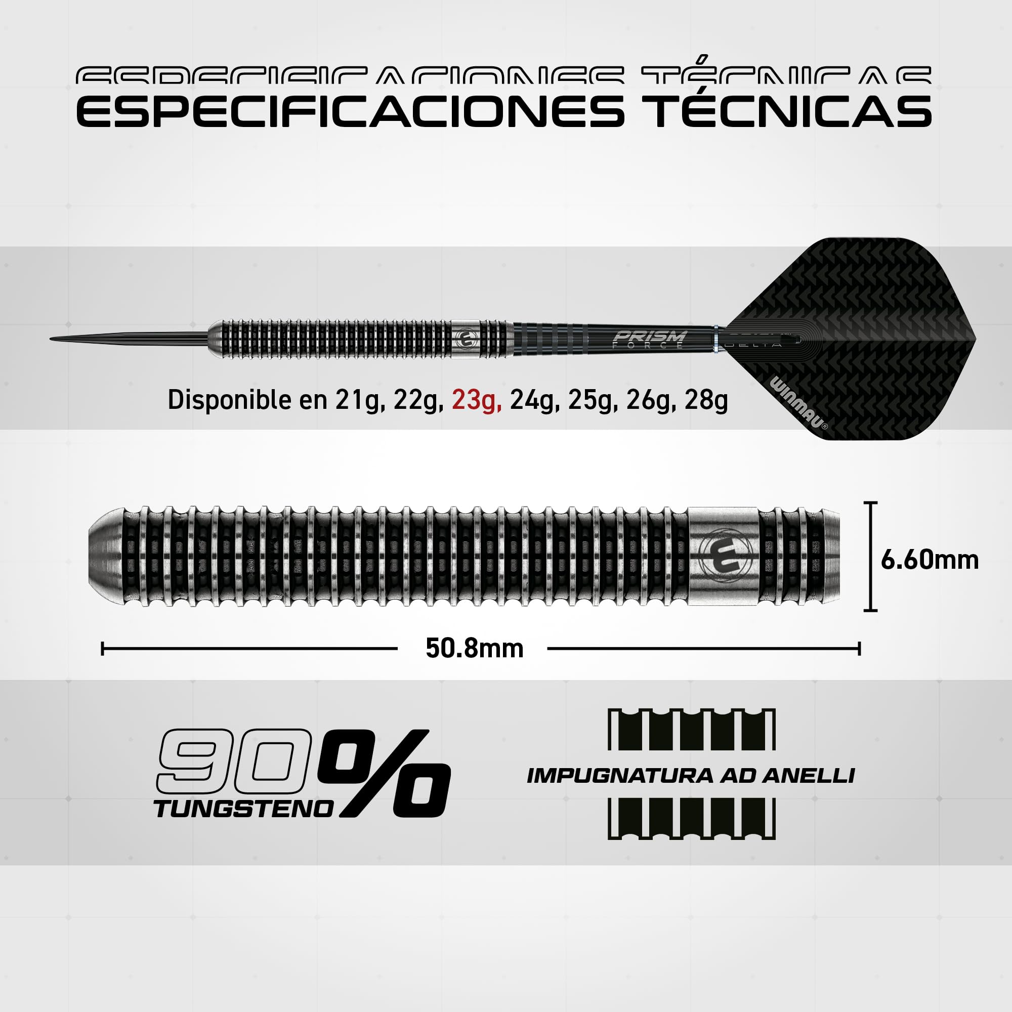 Winmau Blackout Softip - Juego de Dardos de tungsteno con Plumas y Ejes (Tallos)