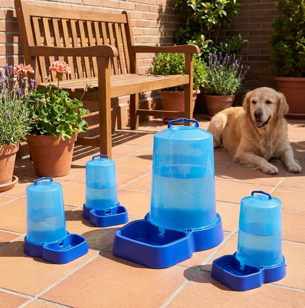 Suinga Pack 5 Bebedero de plastico para Perros Gatos y Animales domesticos 5 litros | Medidas 37x25x46 cm | Resistente y practico