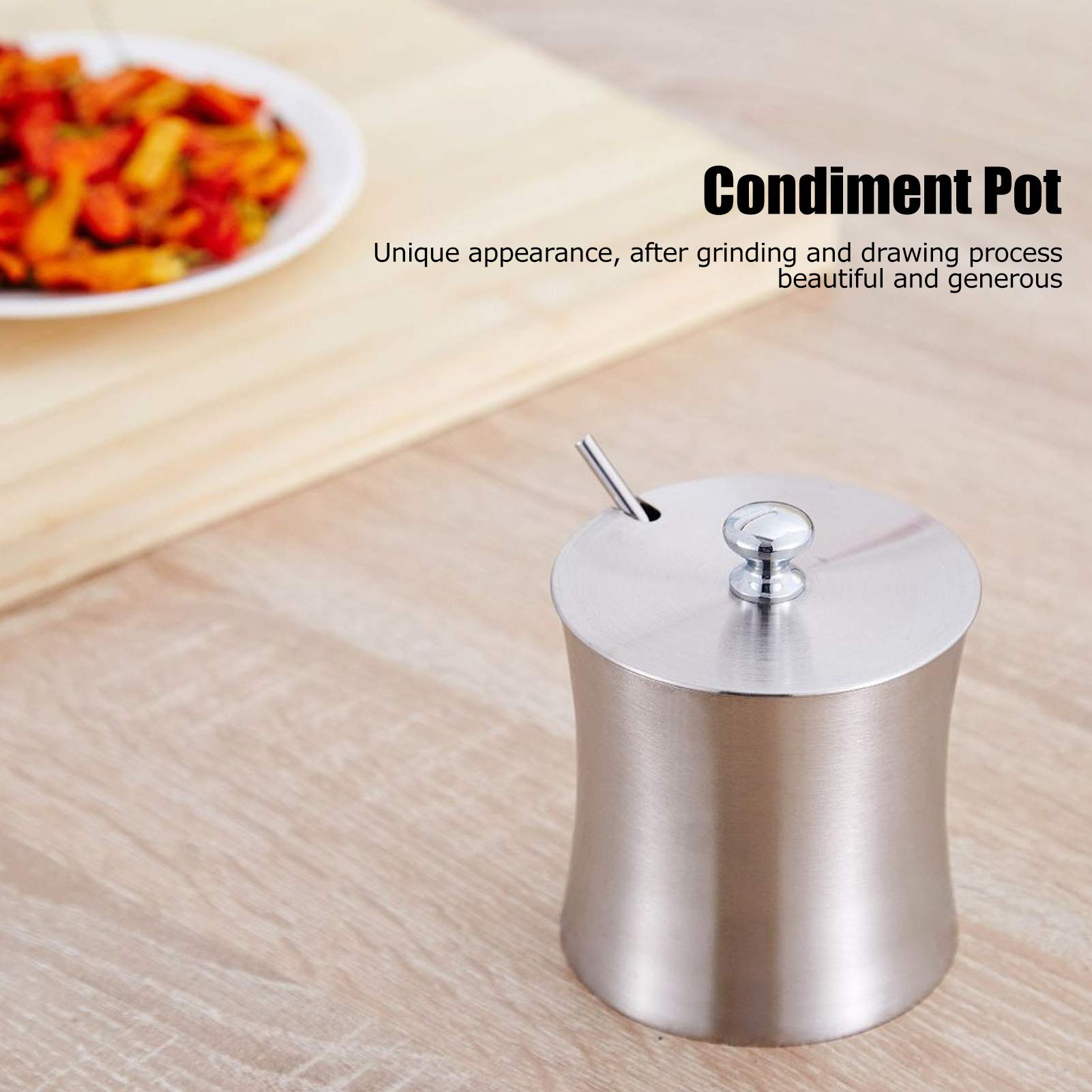 Zuccheriera In Acciaio Inox 304 Con Coperchio E Cucchiaio - 190ml, Lavabile - Foto 12