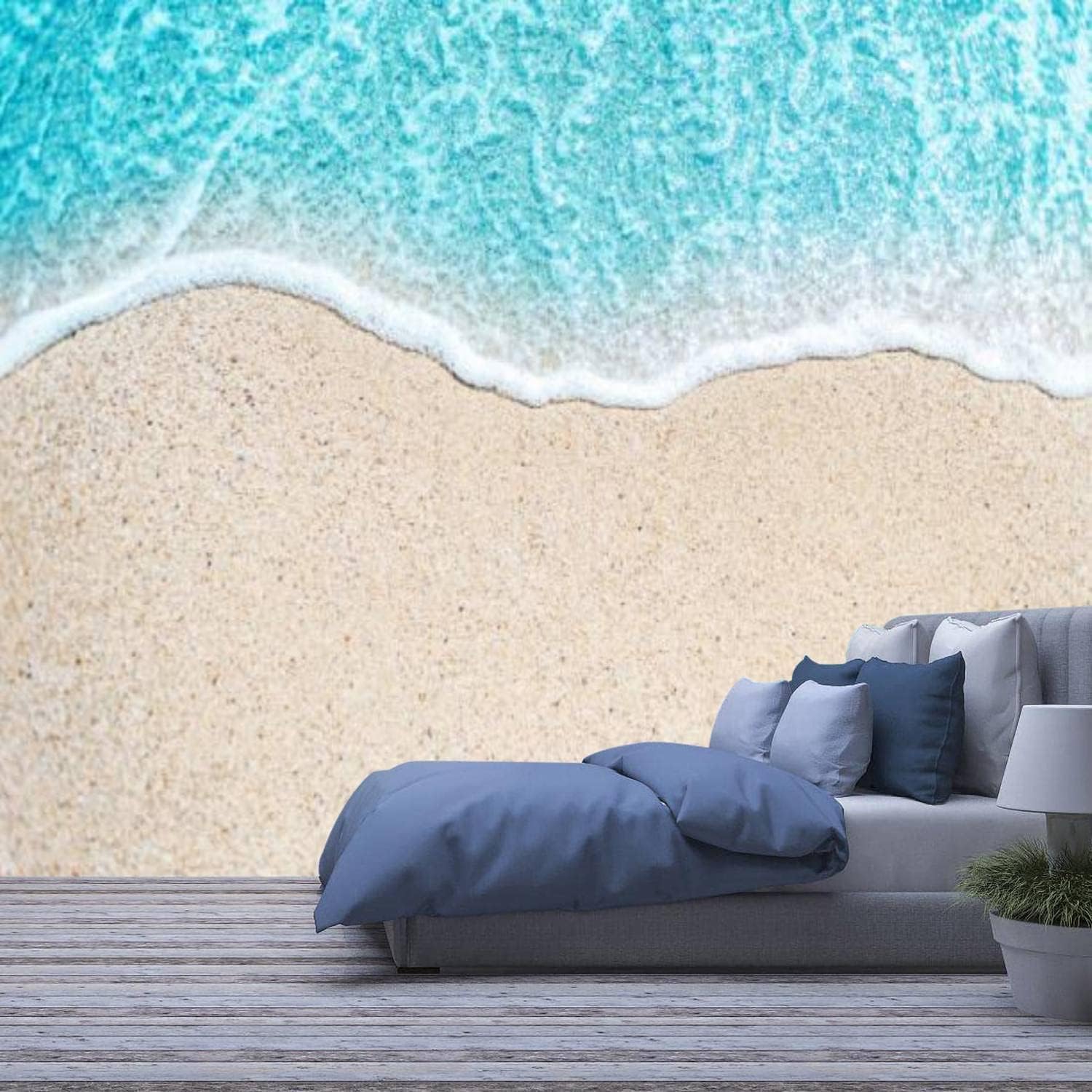 Papier peint mural 3D plage sur mesure pour salon et chambre