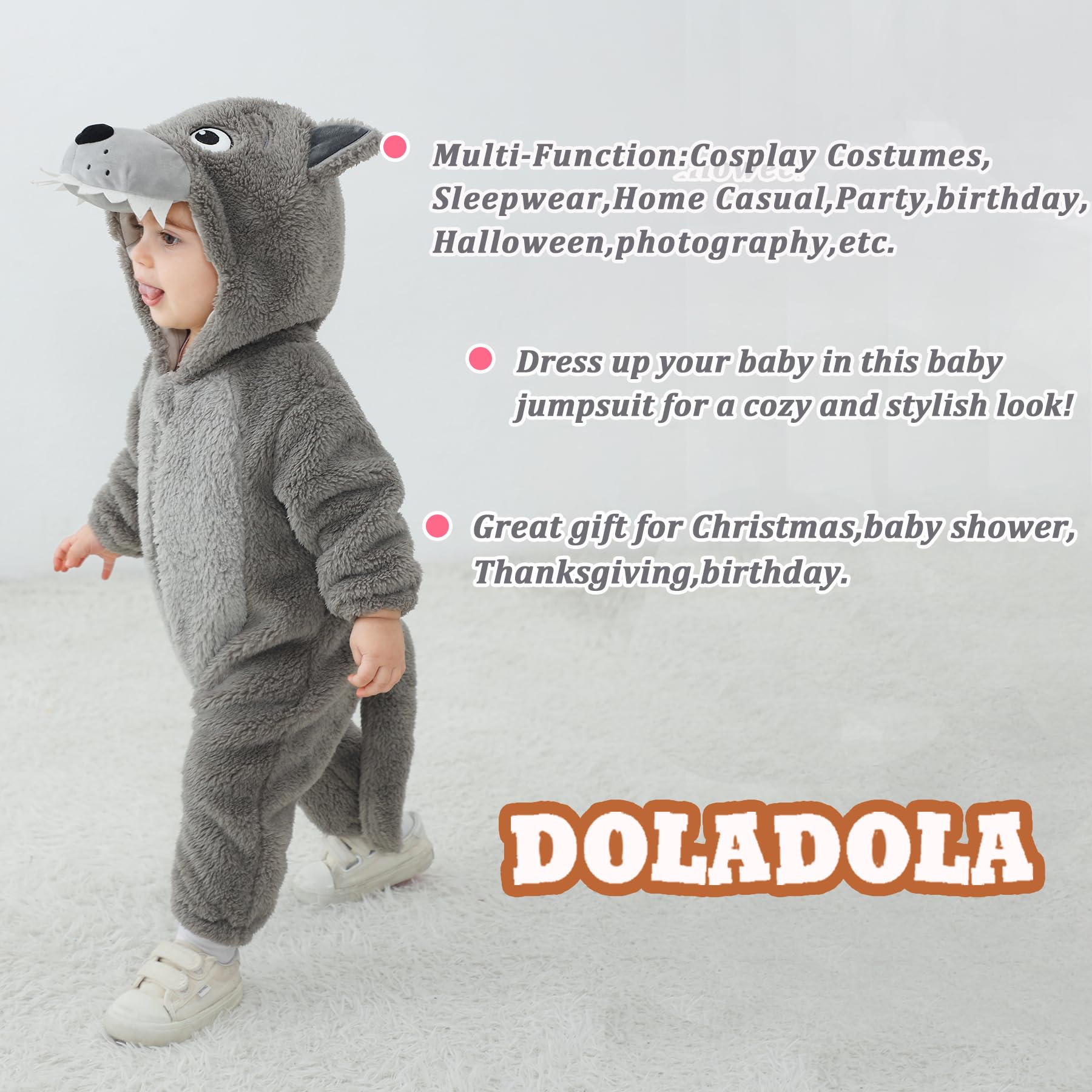 Monos de bebé Unisex Animal Ropa con Capucha Cálido Lindo Pijama